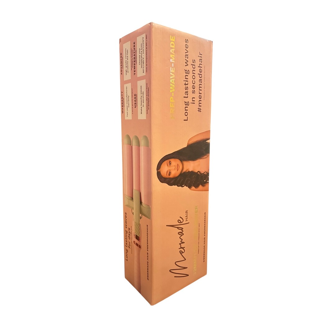 Mermade‎ Hair 22mm Triple Waver Curling Iron Beach Wave Styler New Open Box